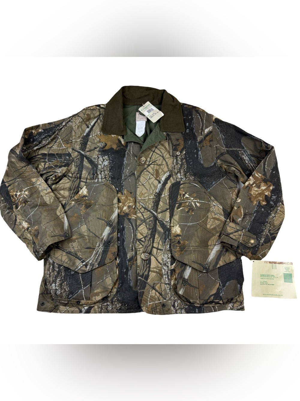 Filson L Model 435HW Camo Up Hardwoods Jacket Upland Hunting Oil Waxed Mens NWT
